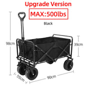 Large Weight Capacity Heavy Duty Wagon Cart Folding Wagon for Outdoor Garden Beach wagon Camping Equipment with Cup Holders 8