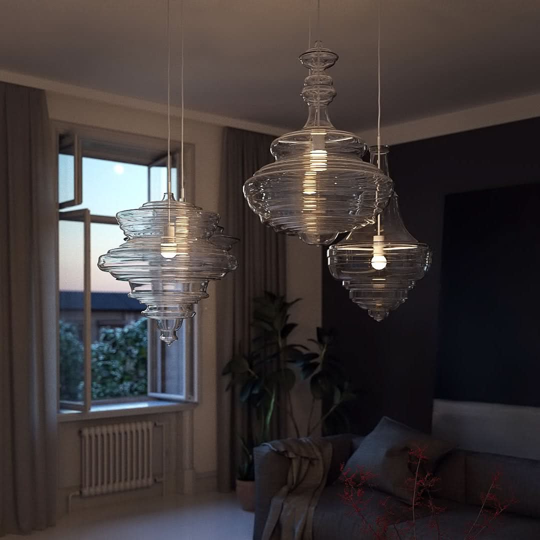 Moderne pendellampe med rene linjer og diskret glans til moderne interiører og opholdsrum