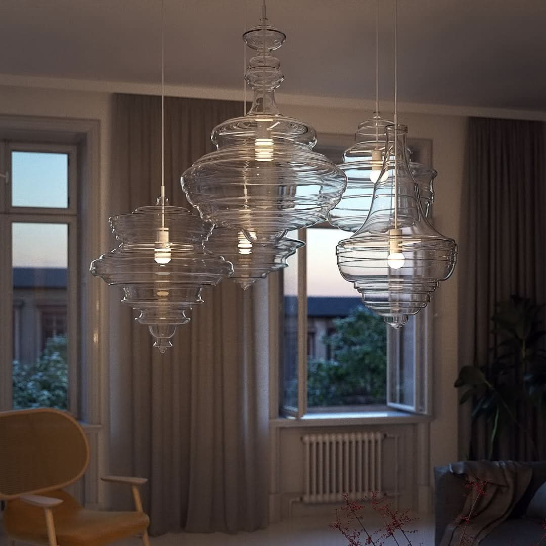 Moderne pendellampe med rene linjer og diskret glans til moderne interiører og opholdsrum