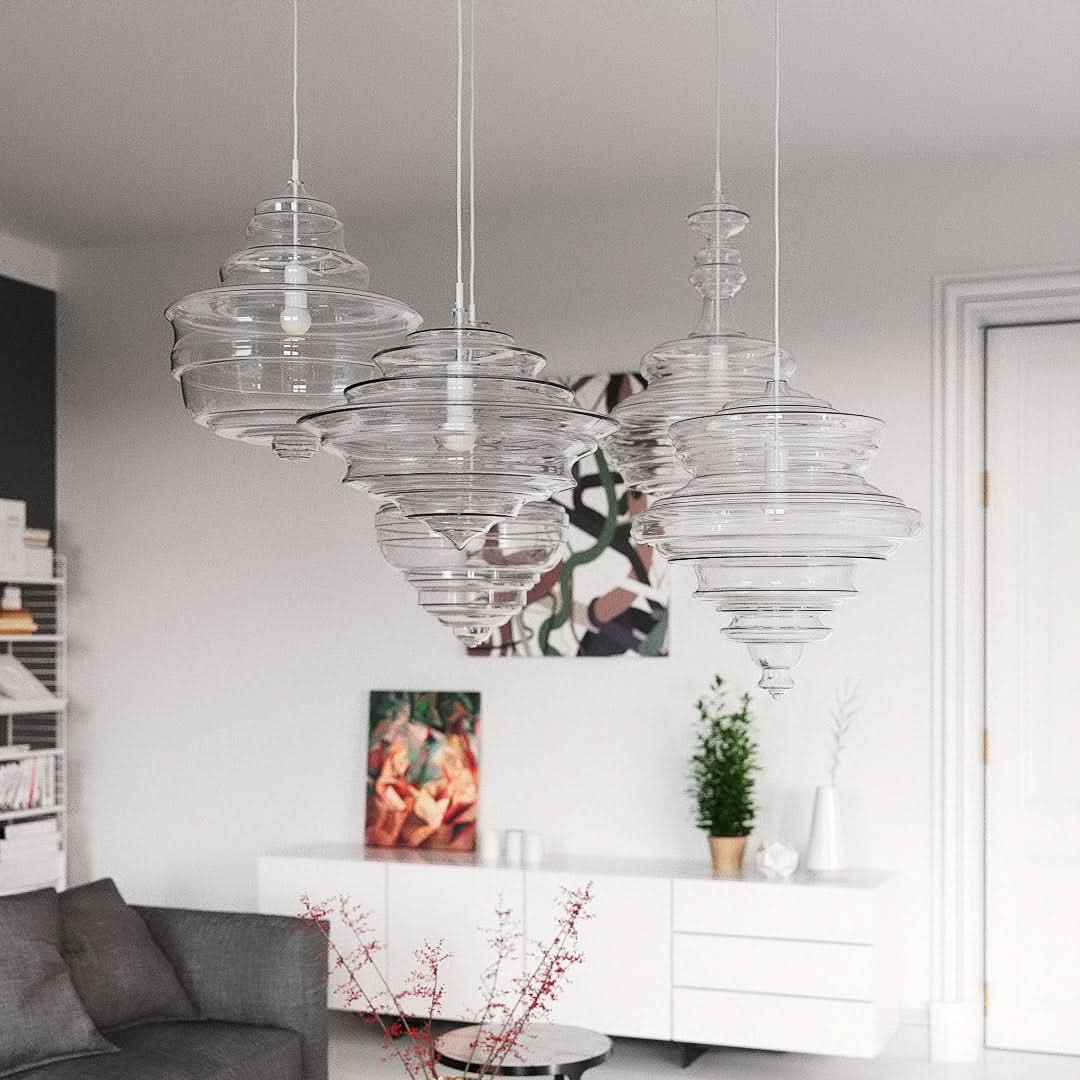 Moderne pendellampe med rene linjer og diskret glans til moderne interiører og opholdsrum