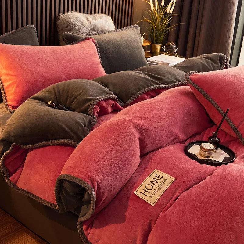 Luxurious Velvet Fleece Duvet Cover Set - PlushHaven 1