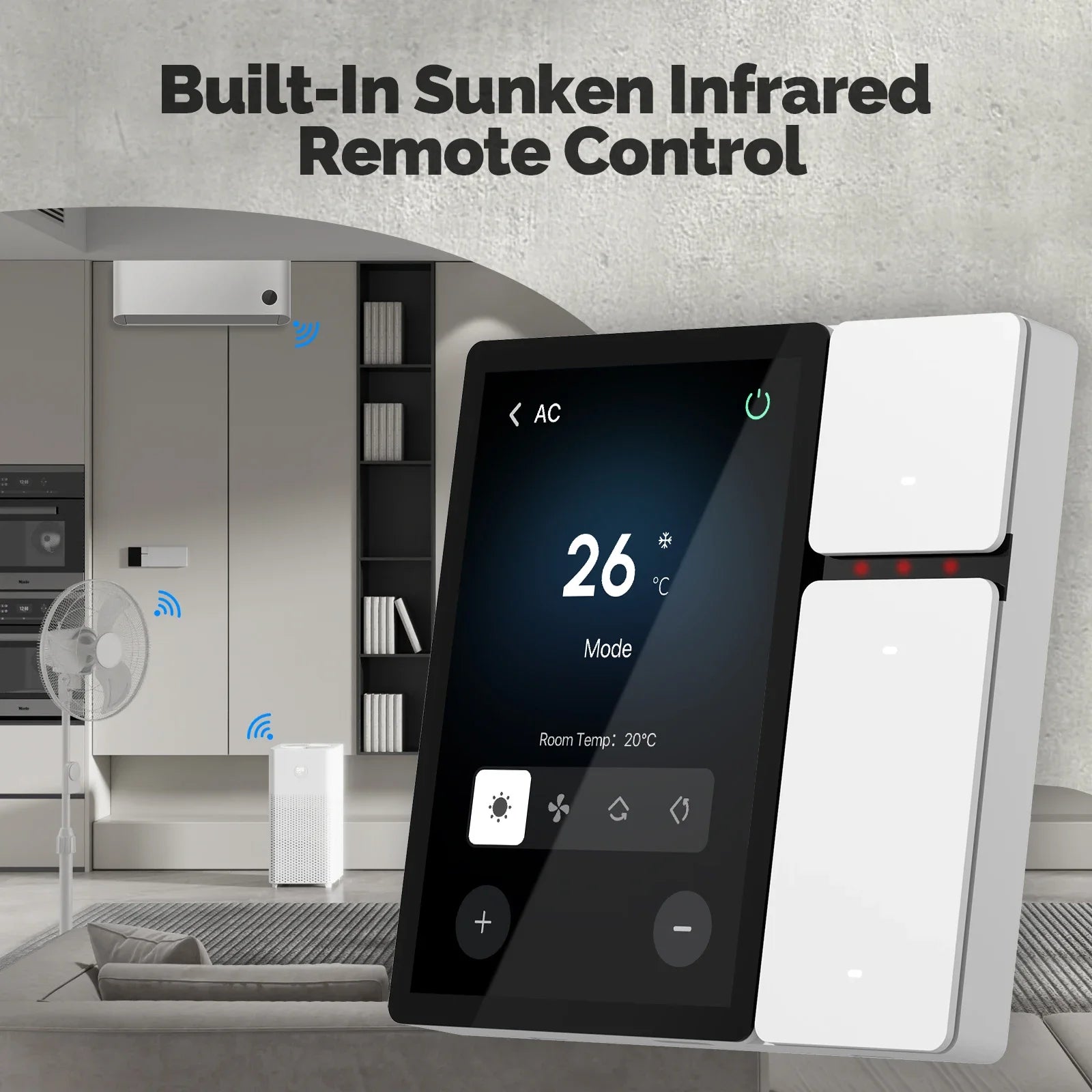 MOES Tuya WiFi Smart Control Panel 3.5" Touch Screen, 3 Relays & Buttons, IR Remote, Bluetooth Sigmesh Hub, Home Automation 2