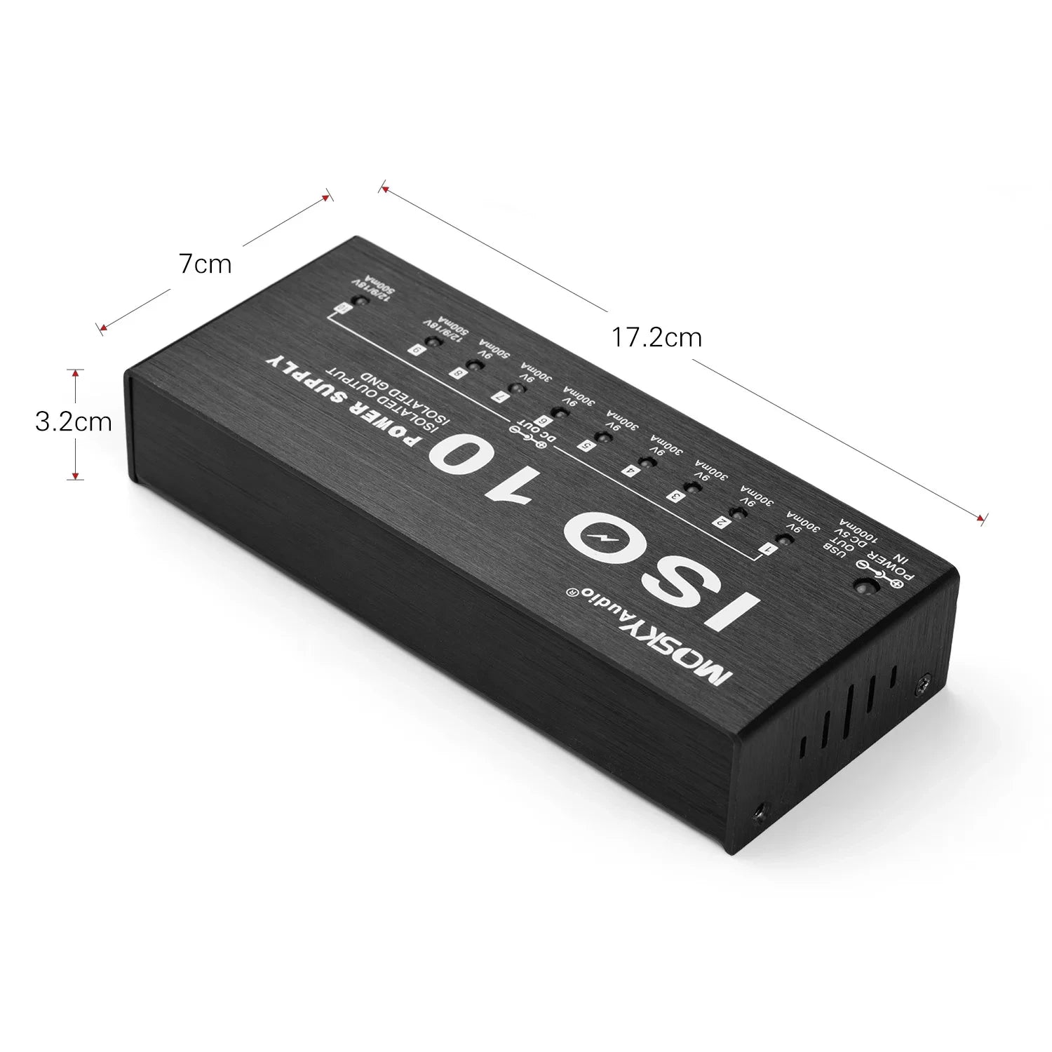 MOSKY ISO-10 Guitar Effect Pedal Power Supply 10 Isolated DC Outputs/ 5V USB Output for 9V 12V 18V Protection Guitar Accessories 1