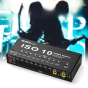 Pulse-10 guitarpedal strømforsyning med ti isolerede DC-udgange og en 5V USB-port til 9V, 12V og 18V pedaler