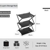 MOUNTAINHIKER Three-tier Rack Outdoor Storage Shelf Folding Shelf Portable Camping Picnic BBQ Storage Rack Garden Foldable Table 7