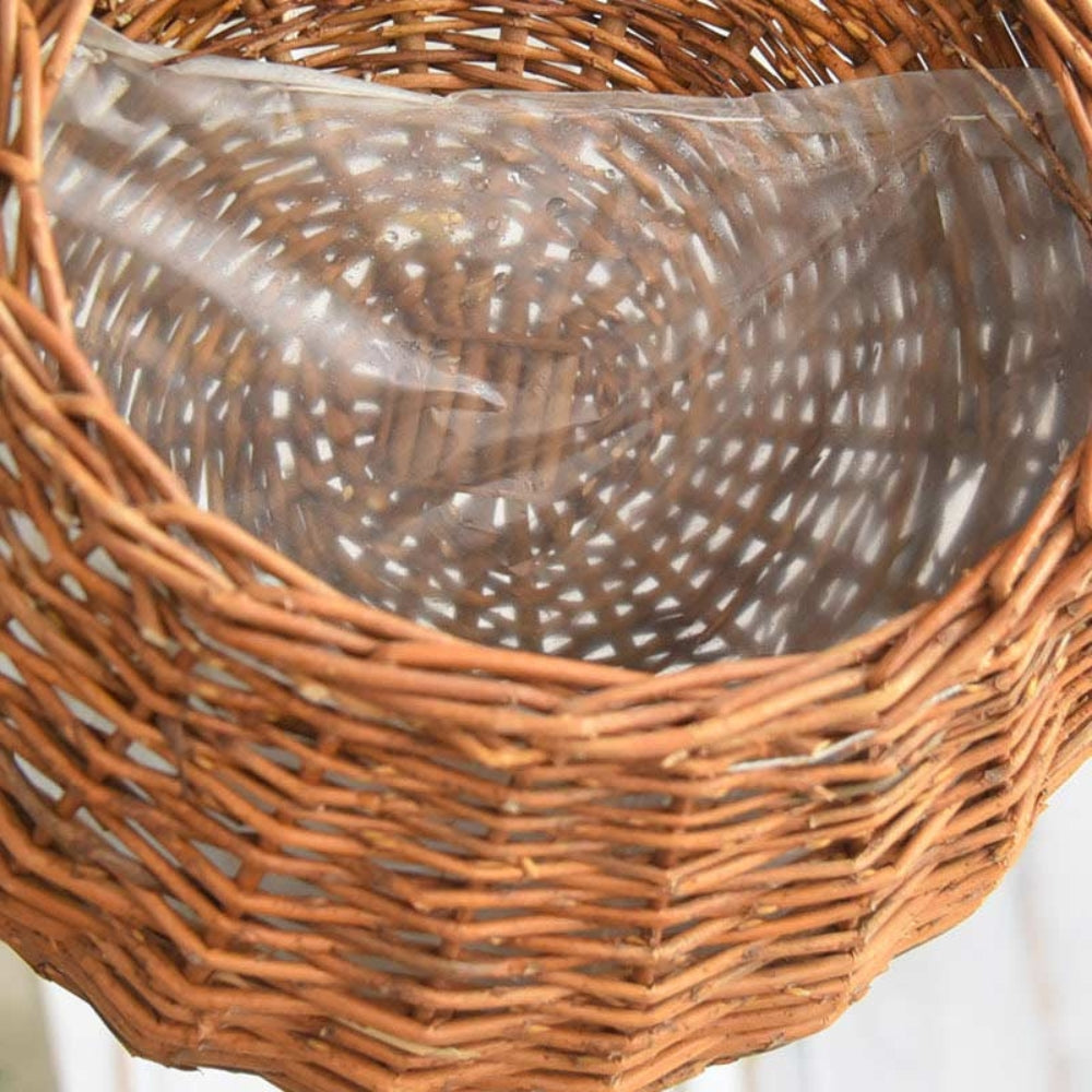 New Leaf Haven Handwoven Hanging Basket Natural Wicker Design For Plants Home Decor For Indoor Plant Displays