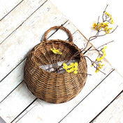 New Leaf Haven Handwoven Hanging Basket Natural Wicker Design For Plants Home Decor For Indoor Plant Displays