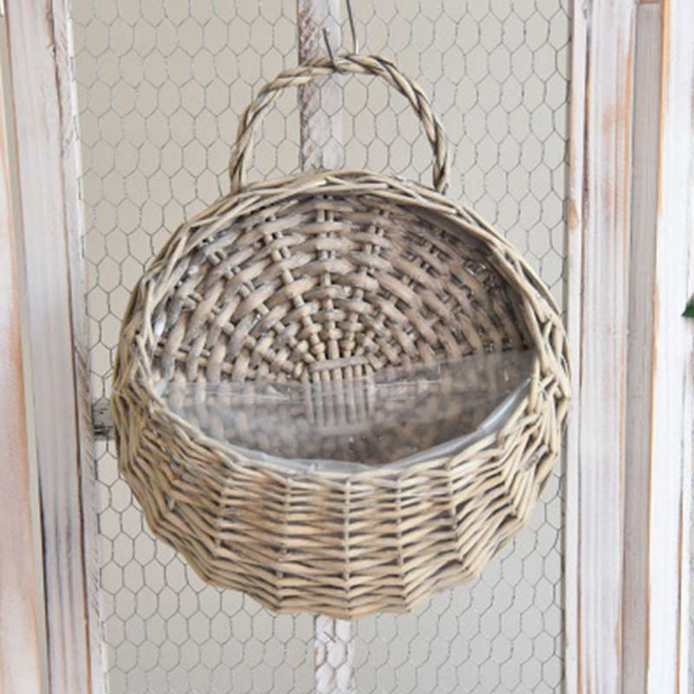 New Leaf Haven Handwoven Hanging Basket Natural Wicker Design For Plants Home Decor For Indoor Plant Displays