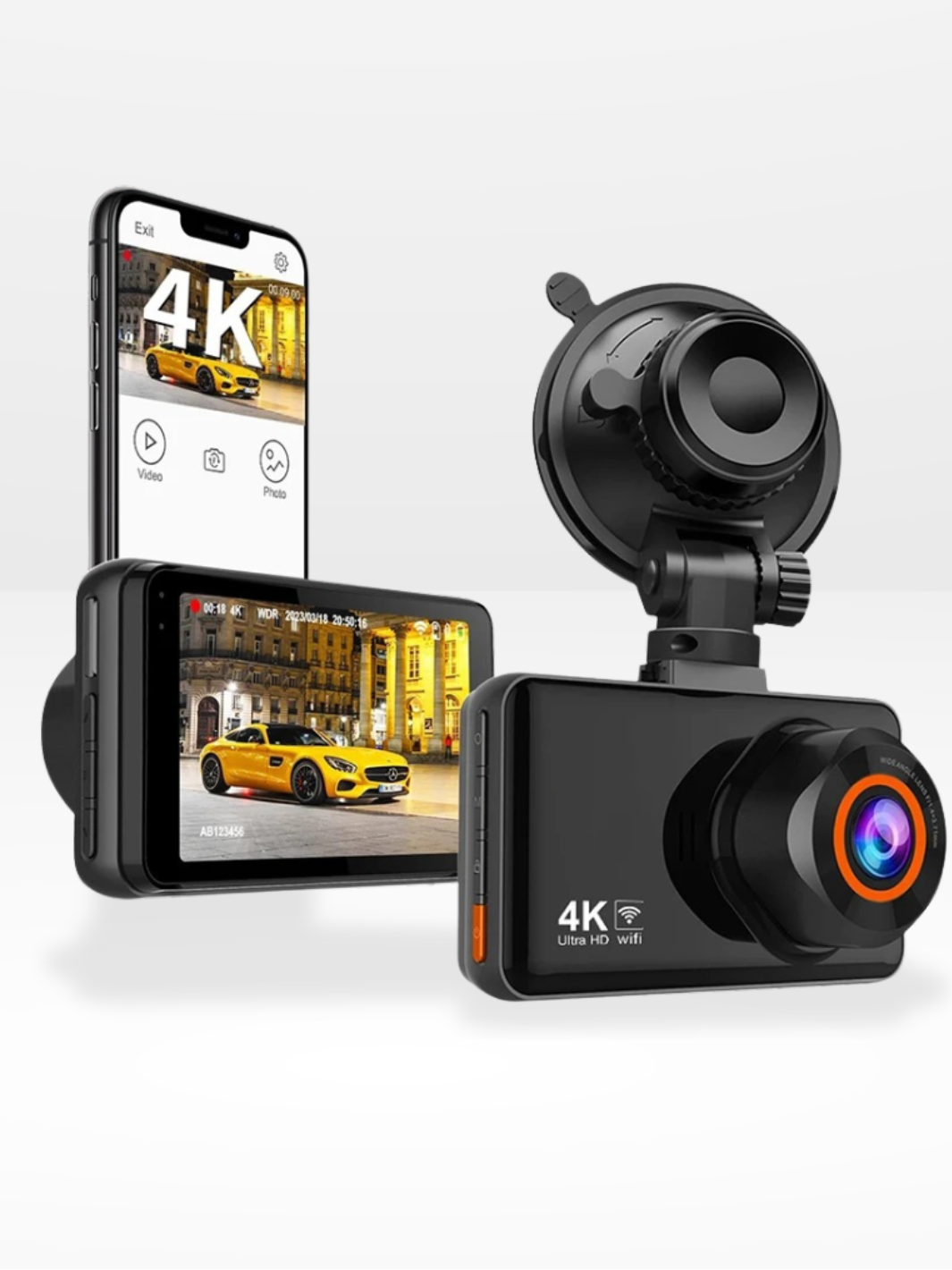 Marcherelle™ – Car Dashboard Camera 4K – Night Vision, Wireless Network & 24-Hour Parking Monitoring 0
