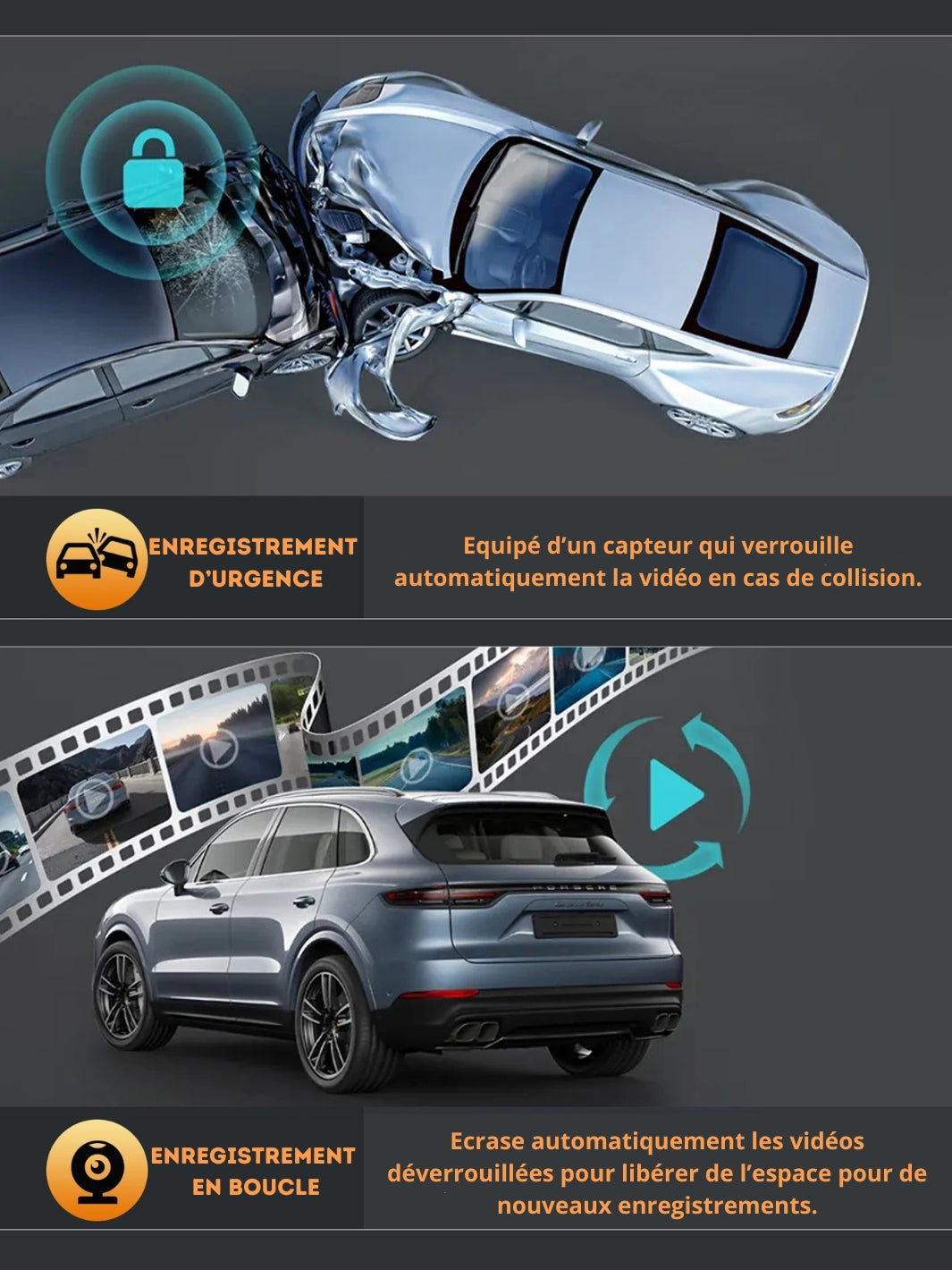 Marcherelle™ – Car Dashboard Camera 4K – Night Vision, Wireless Network & 24-Hour Parking Monitoring 3