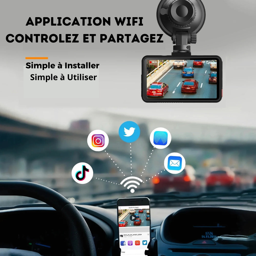 Marcherelle™ – Car Dashboard Camera 4K – Night Vision, Wireless Network & 24-Hour Parking Monitoring 4