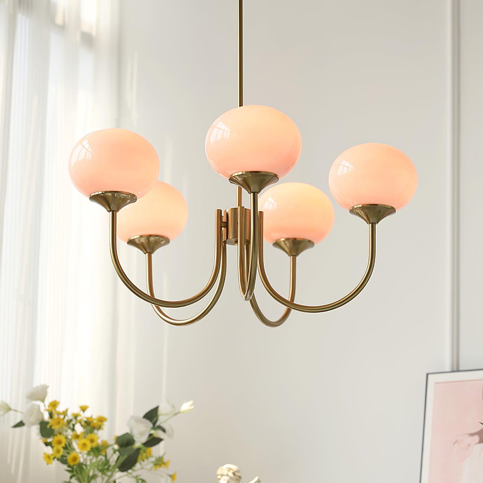 Elegant Ceiling Lamp | Adjustable Height Light Fixture | Retro Dining Room Lights | Luxurious Glass Pendant Lights | Modern Ceiling Light - Zardee 4