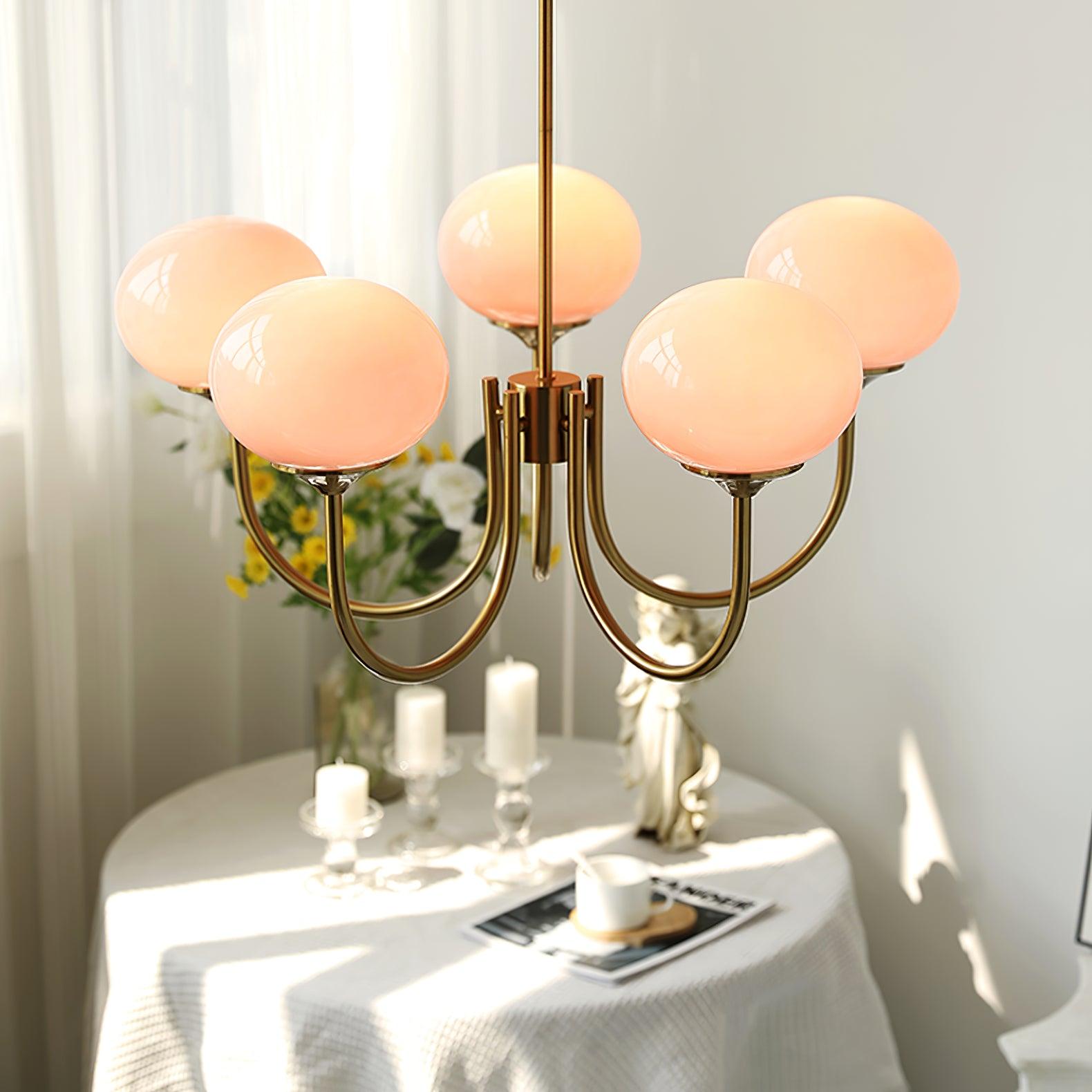 Elegant Ceiling Lamp | Adjustable Height Light Fixture | Retro Dining Room Lights | Luxurious Glass Pendant Lights | Modern Ceiling Light - Zardee 6
