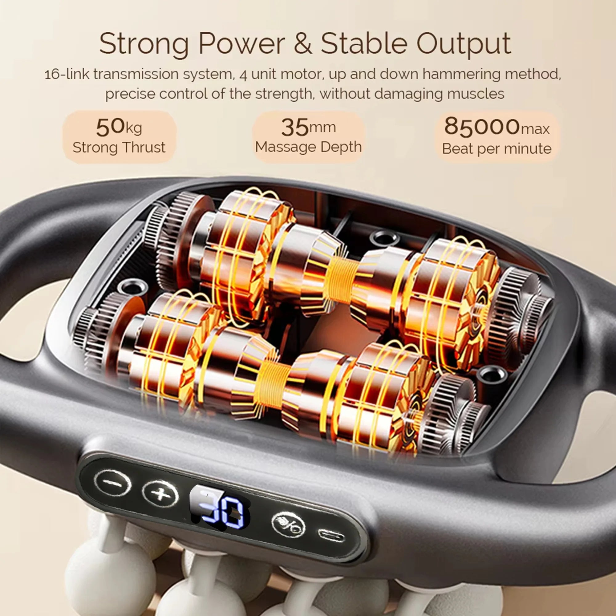 Massager Gun Set Deep Tissue Body Fitness Muscle Electric Relax Massager for Back Shoulders Legs Foot 16 Heads 4