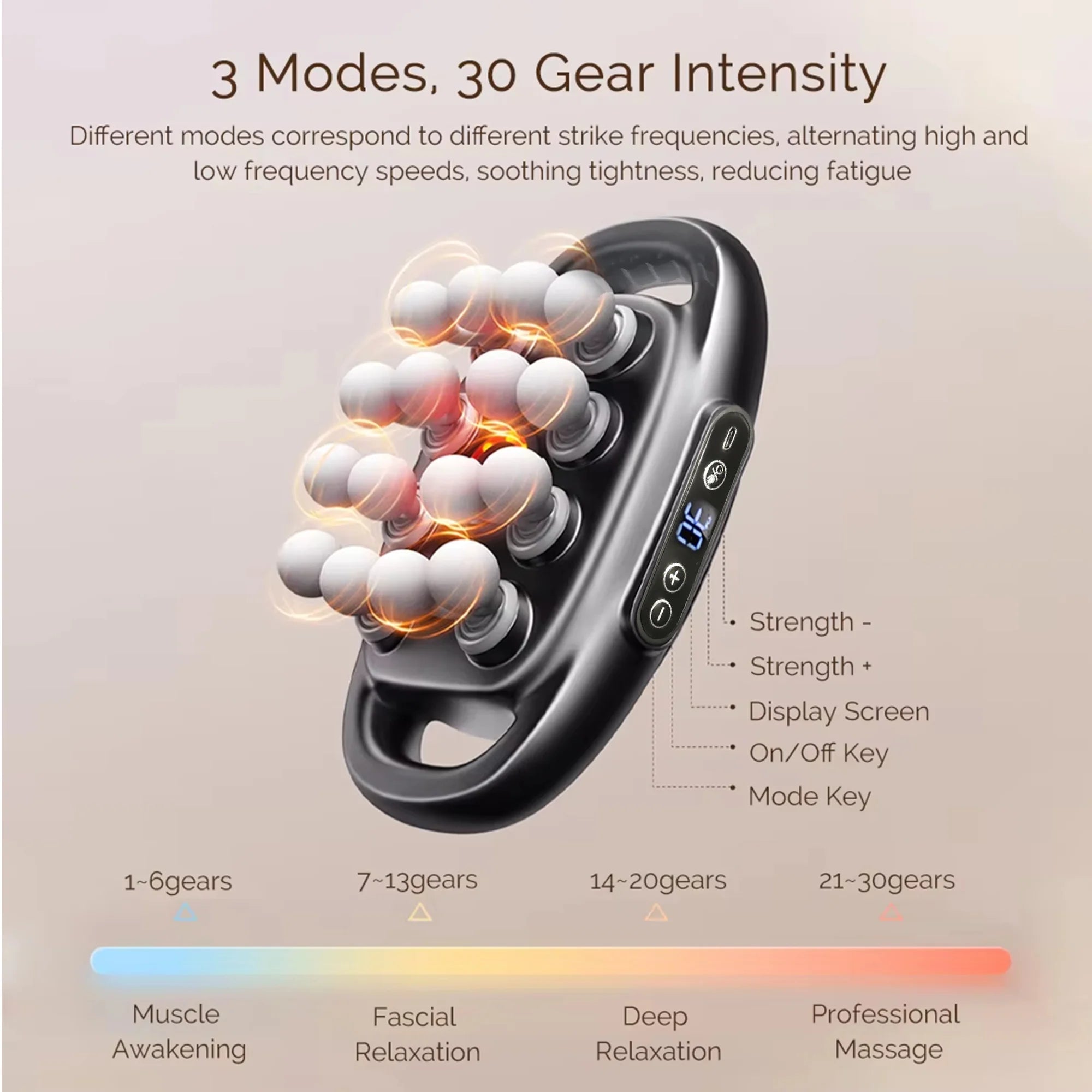 Massager Gun Set Deep Tissue Body Fitness Muscle Electric Relax Massager for Back Shoulders Legs Foot 16 Heads 5