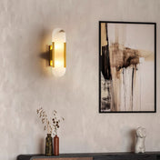 Elongated Alabaster Wall Lamp | Modern Wall Sconce Light | Stylish Bathroom Wall Lights | Handcrafted Wall Fixture | Elegant Sconce Lighting - Zardee 6