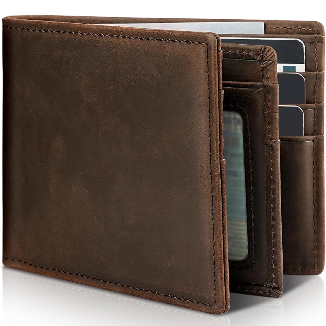 Men's Bifold Genuine Leather RFID Blocking Wallet - StitchCraft 1