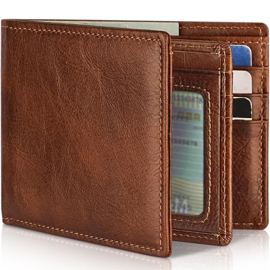 Men's Bifold Genuine Leather RFID Blocking Wallet - StitchCraft 5