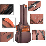 Forstærket akustisk guitar taske med vandtæt Oxford nylon, dobbelte stropper, bomuldspolstring, guitar-etui rygsæk
