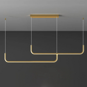 Modern Curved Linear Pendant Light | LED Ceiling Light Fixture | Adjustable Kitchen Pendant Lighting | Sleek Hanging Lights | Contemporary Pendant - Zardee-3