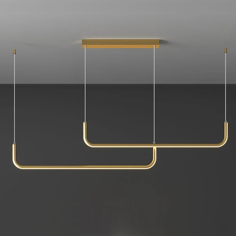 Modern Curved Linear Pendant Light | LED Ceiling Light Fixture | Adjustable Kitchen Pendant Lighting | Sleek Hanging Lights | Contemporary Pendant - Zardee-3