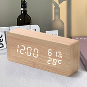 Modern Wooden Digital Clock and Alarm with Temperature Display 6