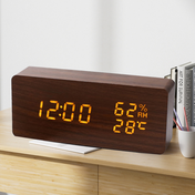 Modern Wooden Digital Clock and Alarm with Temperature Display 7