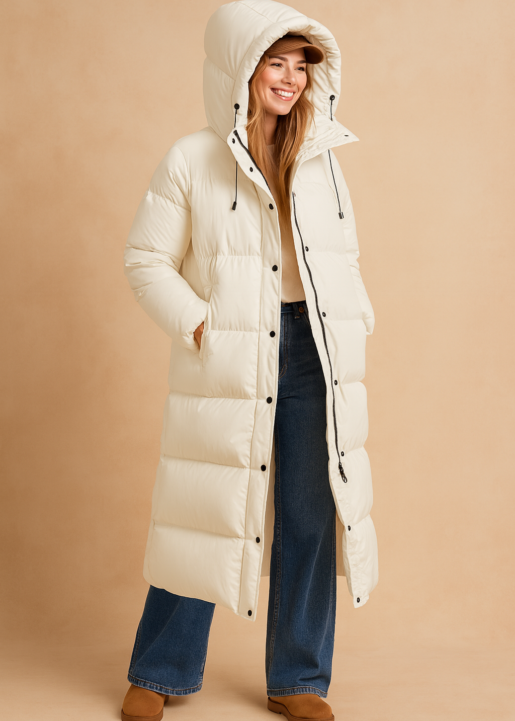 Monika | Stylish Long Quilted Winter Jacket with Hood for Women 1