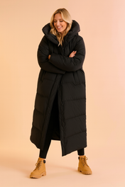 Monika | Stylish Long Quilted Winter Jacket with Hood for Women 3