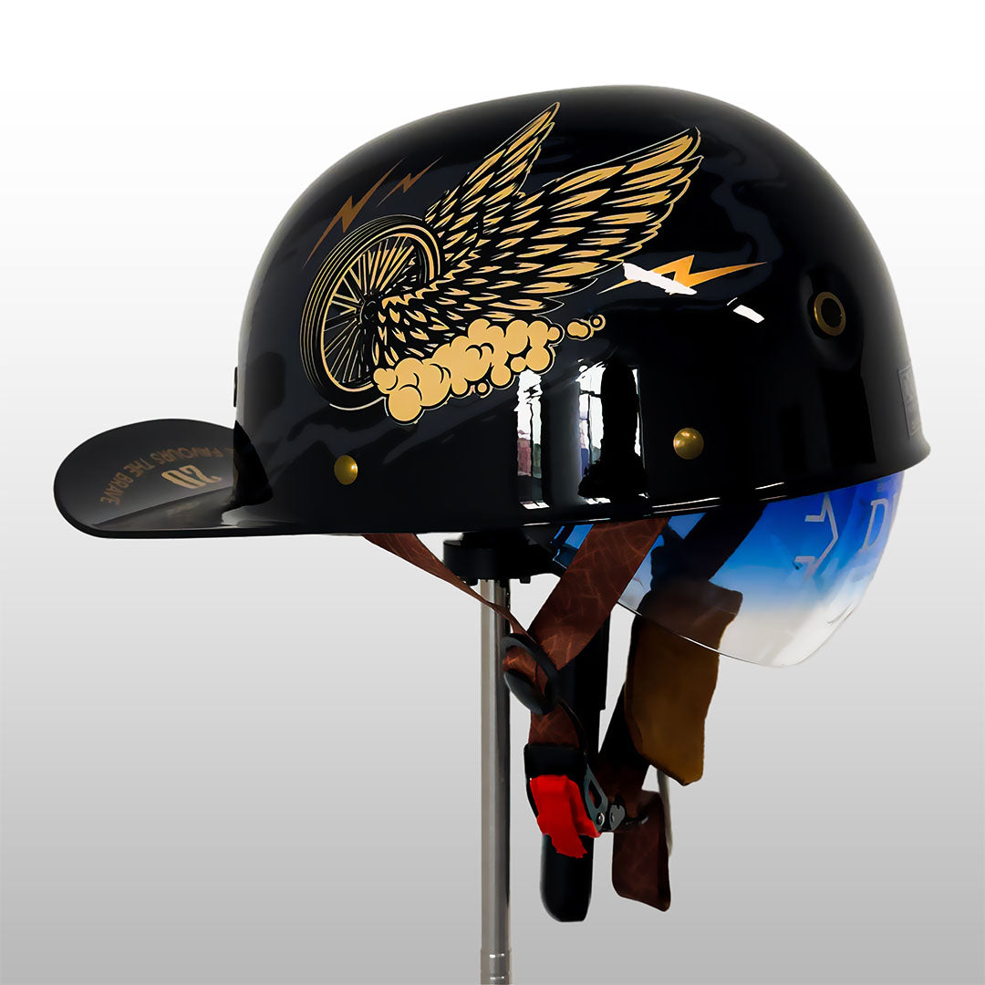 Retro baseballcap-stil motorcykel halv hjelm til ryttere, velegnet til bykørsel og daglige ture