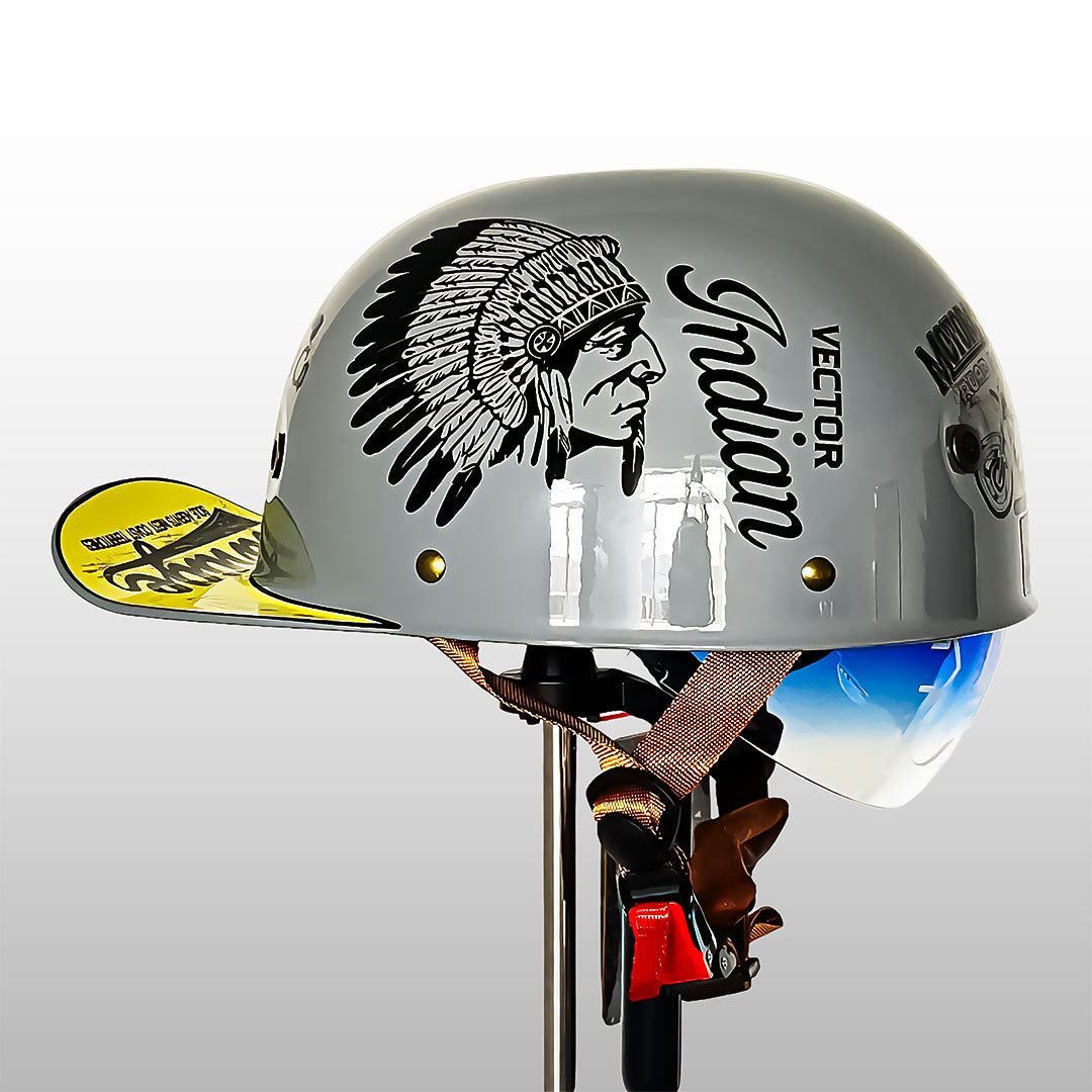 Retro baseballcap-stil motorcykel halv hjelm til ryttere, velegnet til bykørsel og daglige ture