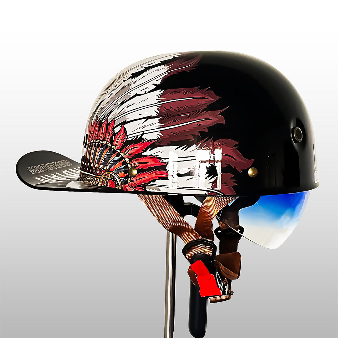 Retro baseballcap-stil motorcykel halv hjelm til ryttere, velegnet til bykørsel og daglige ture