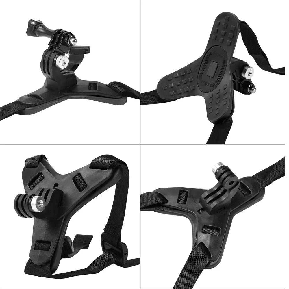 Motorcycle Helmet Chin Strap Mount for GoPro Hero 13 12 11 10 9 8 DJI Osmo Insta360 SJCAM SJ4000 AKASO Action Camera Accessories 1