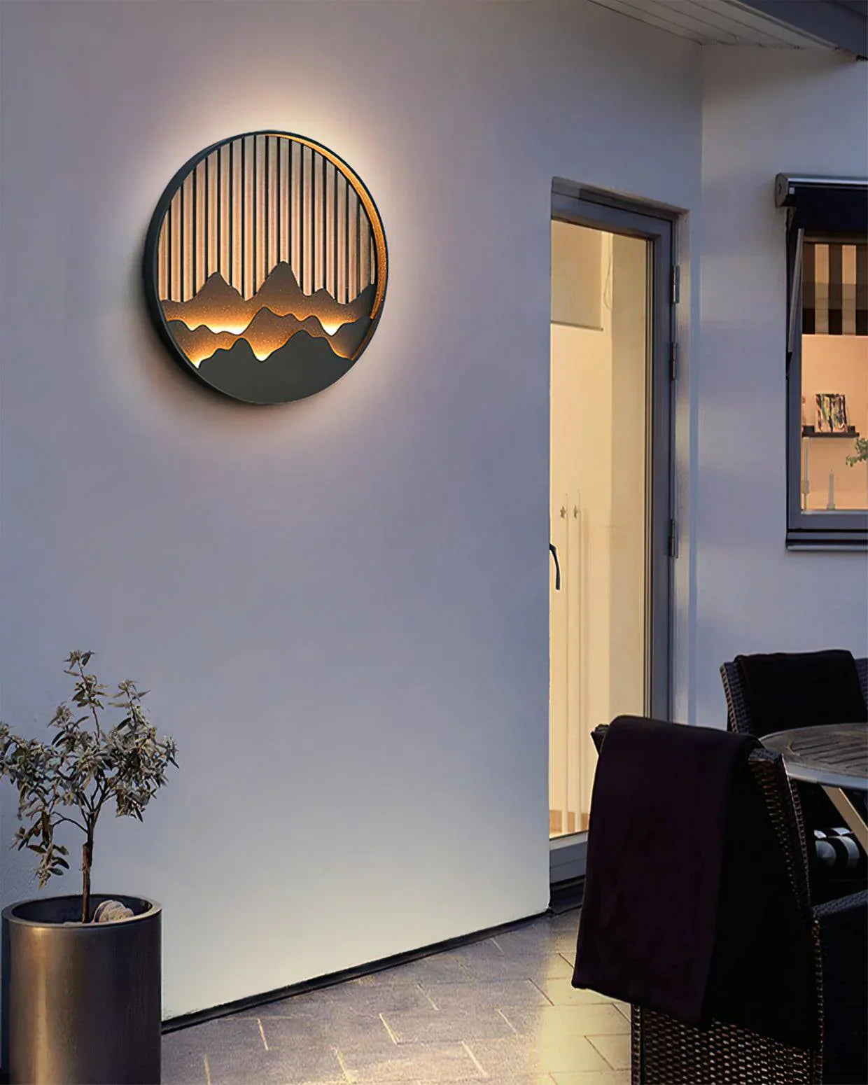 LED Outdoor Mountain Wall Lamp For Garden Patio Entryway Lighting And Exterior Decor