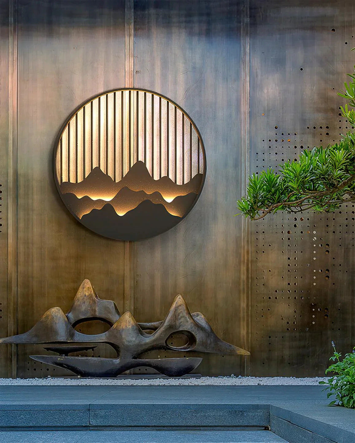 LED Outdoor Mountain Wall Lamp For Garden Patio Entryway Lighting And Exterior Decor