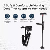 Multi-Functional Foldable LED Walking Cane 3
