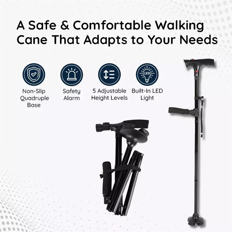 Multi-Functional Foldable LED Walking Cane 3