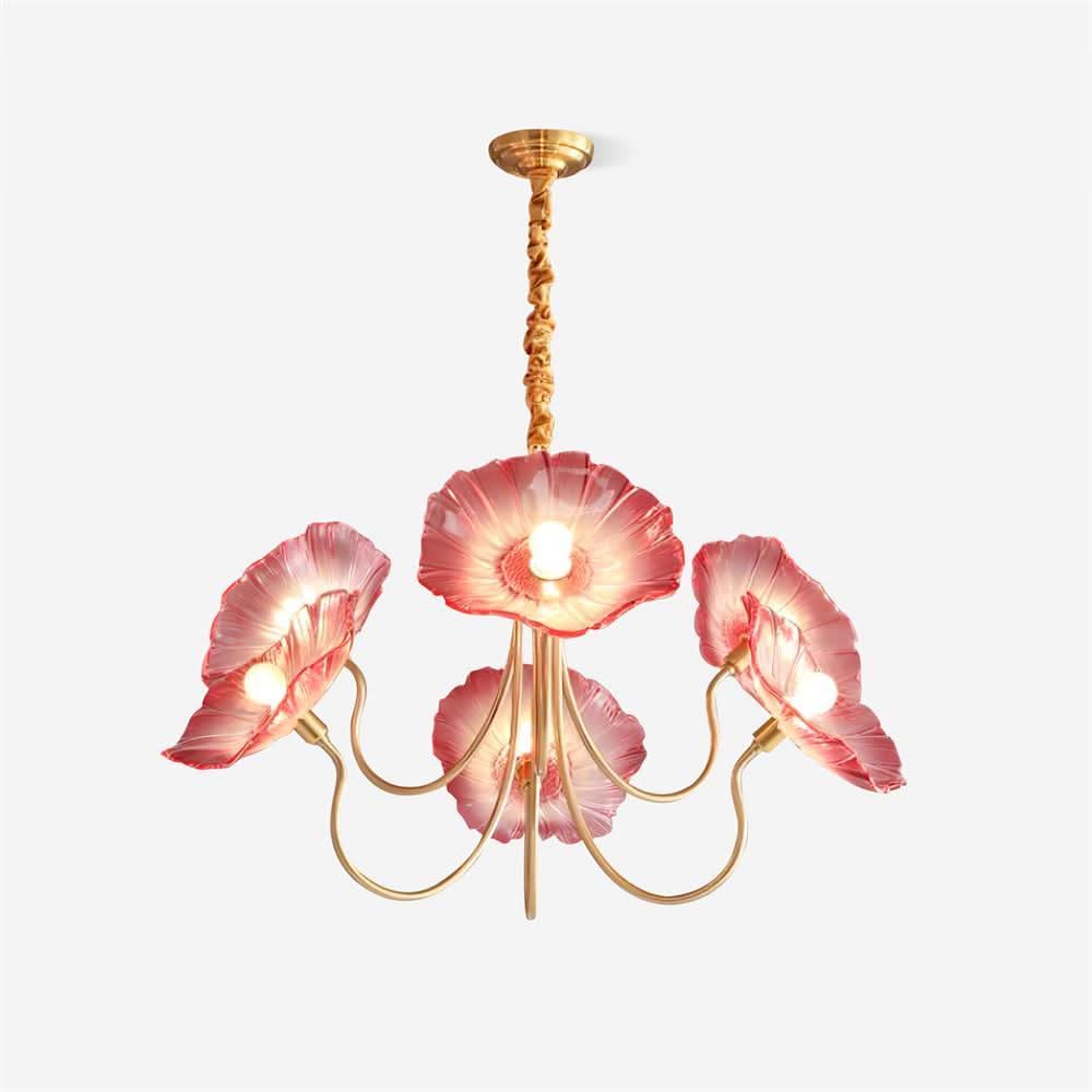 Aurora Glass Flower Chandelier Light Fixture For Elegant Home Decor And Classic Style For Living Rooms