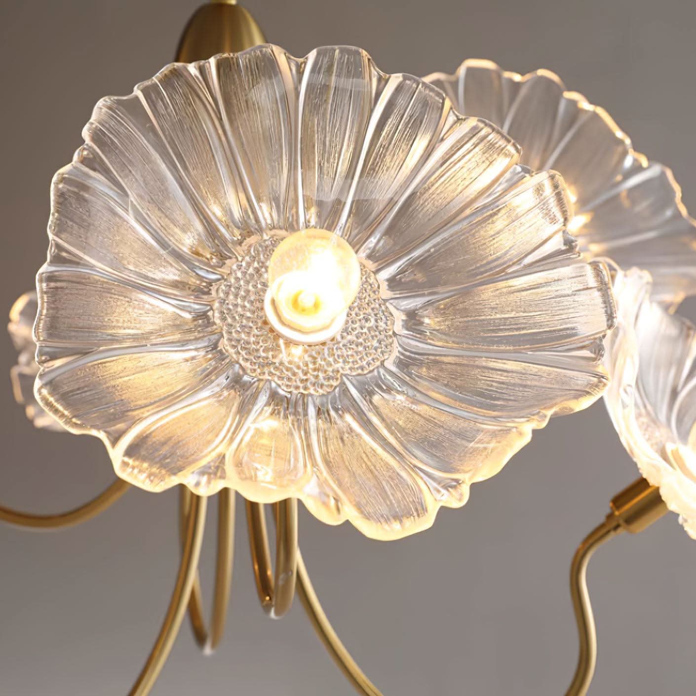 Aurora Glass Flower Chandelier Light Fixture For Elegant Home Decor And Classic Style For Living Rooms