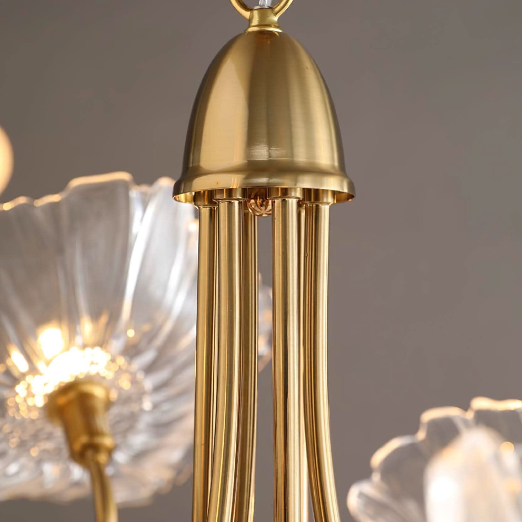 Aurora Glass Flower Chandelier Light Fixture For Elegant Home Decor And Classic Style For Living Rooms