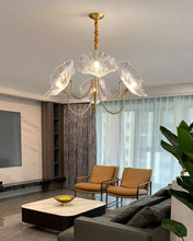 Aurora Glass Flower Chandelier Light Fixture For Elegant Home Decor And Classic Style For Living Rooms
