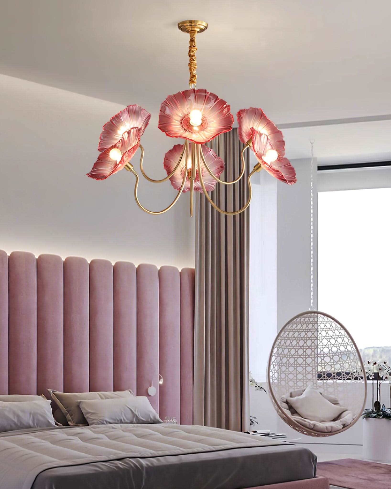 Aurora Glass Flower Chandelier Light Fixture For Elegant Home Decor And Classic Style For Living Rooms