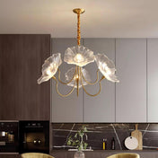 Aurora Glass Flower Chandelier Light Fixture For Elegant Home Decor And Classic Style For Living Rooms