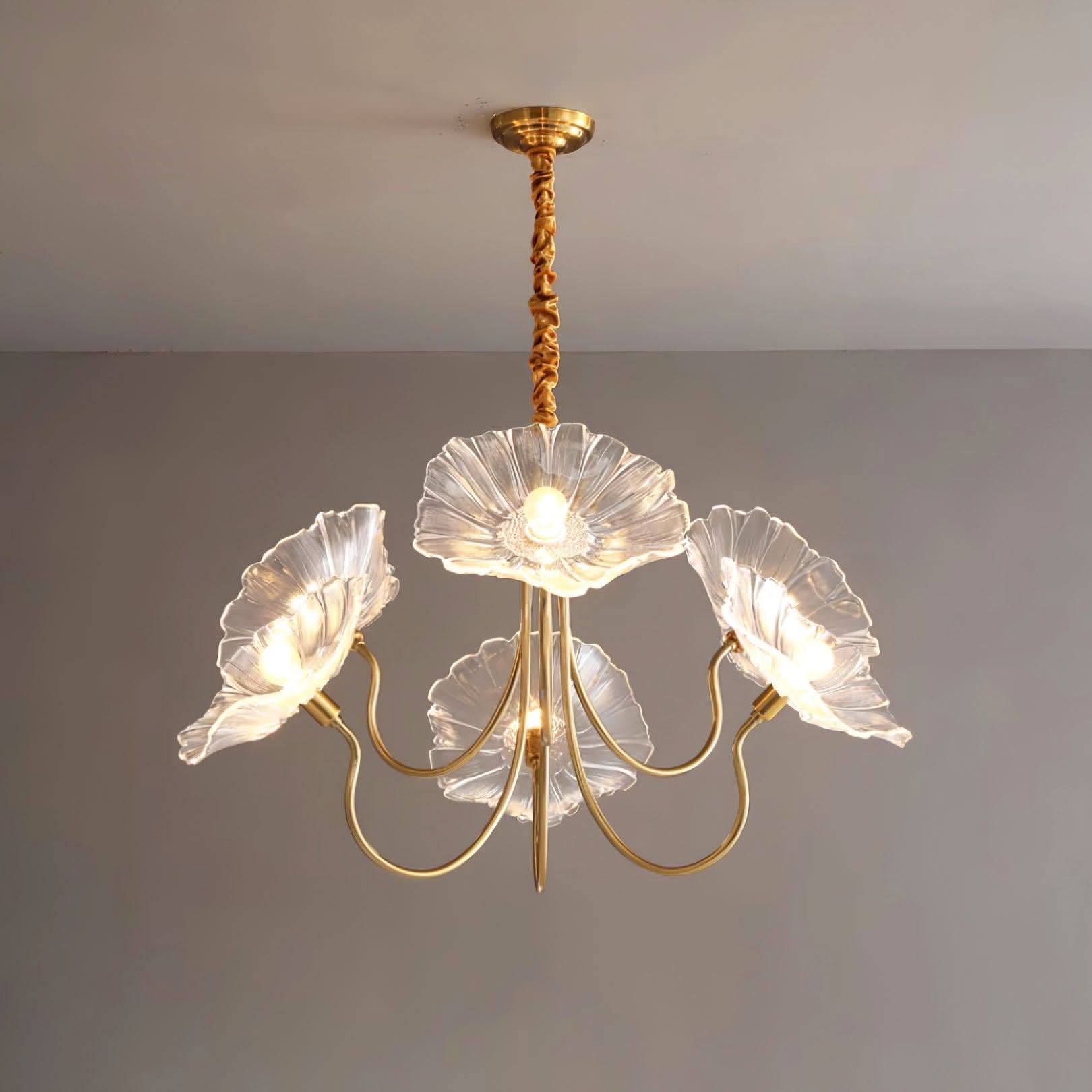 Aurora Glass Flower Chandelier Light Fixture For Elegant Home Decor And Classic Style For Living Rooms