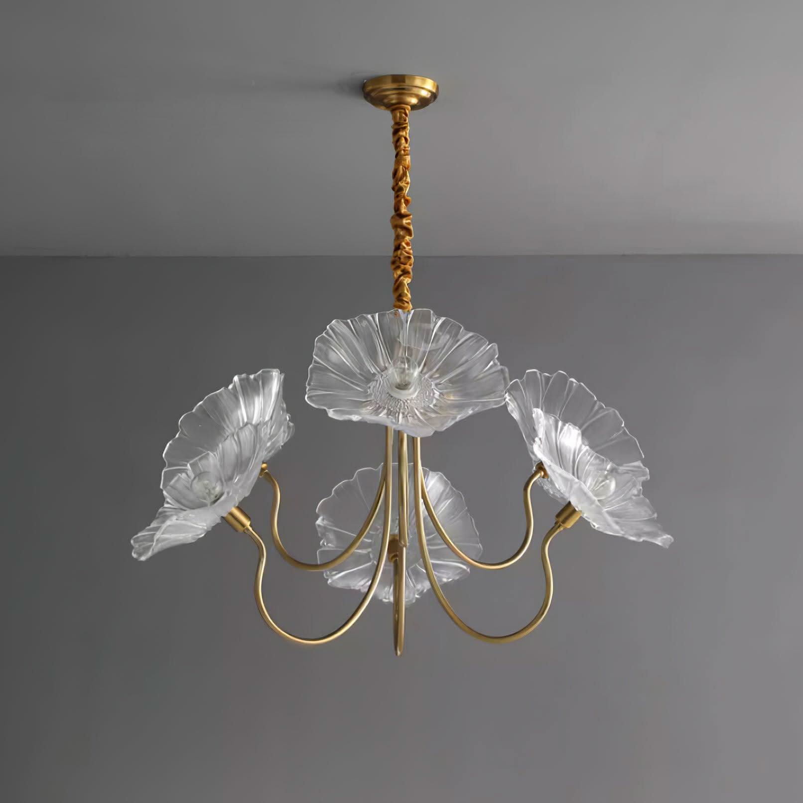 Aurora Glass Flower Chandelier Light Fixture For Elegant Home Decor And Classic Style For Living Rooms