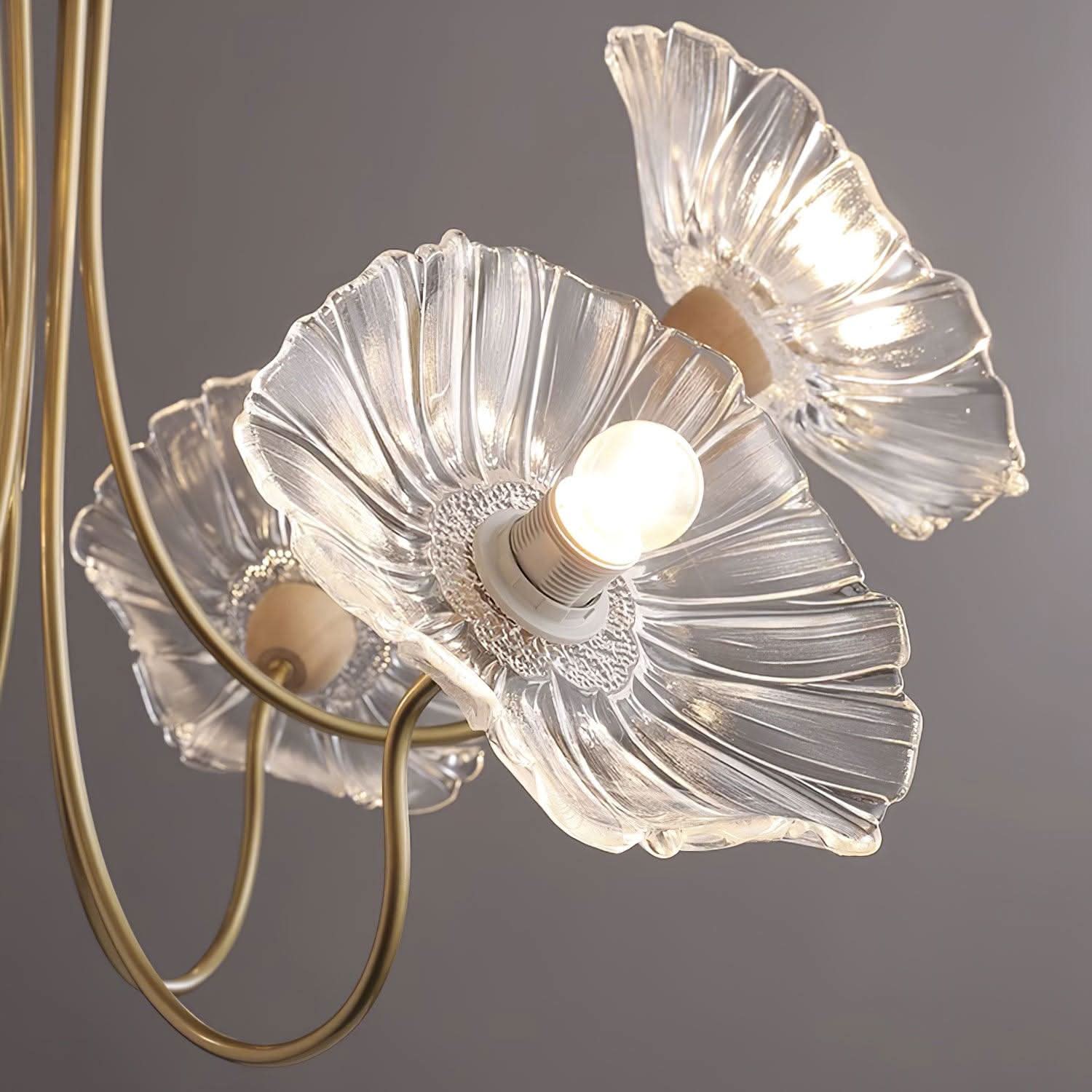 Aurora Glass Flower Chandelier Light Fixture For Elegant Home Decor And Classic Style For Living Rooms