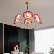 Aurora Glass Flower Chandelier Light Fixture For Elegant Home Decor And Classic Style For Living Rooms