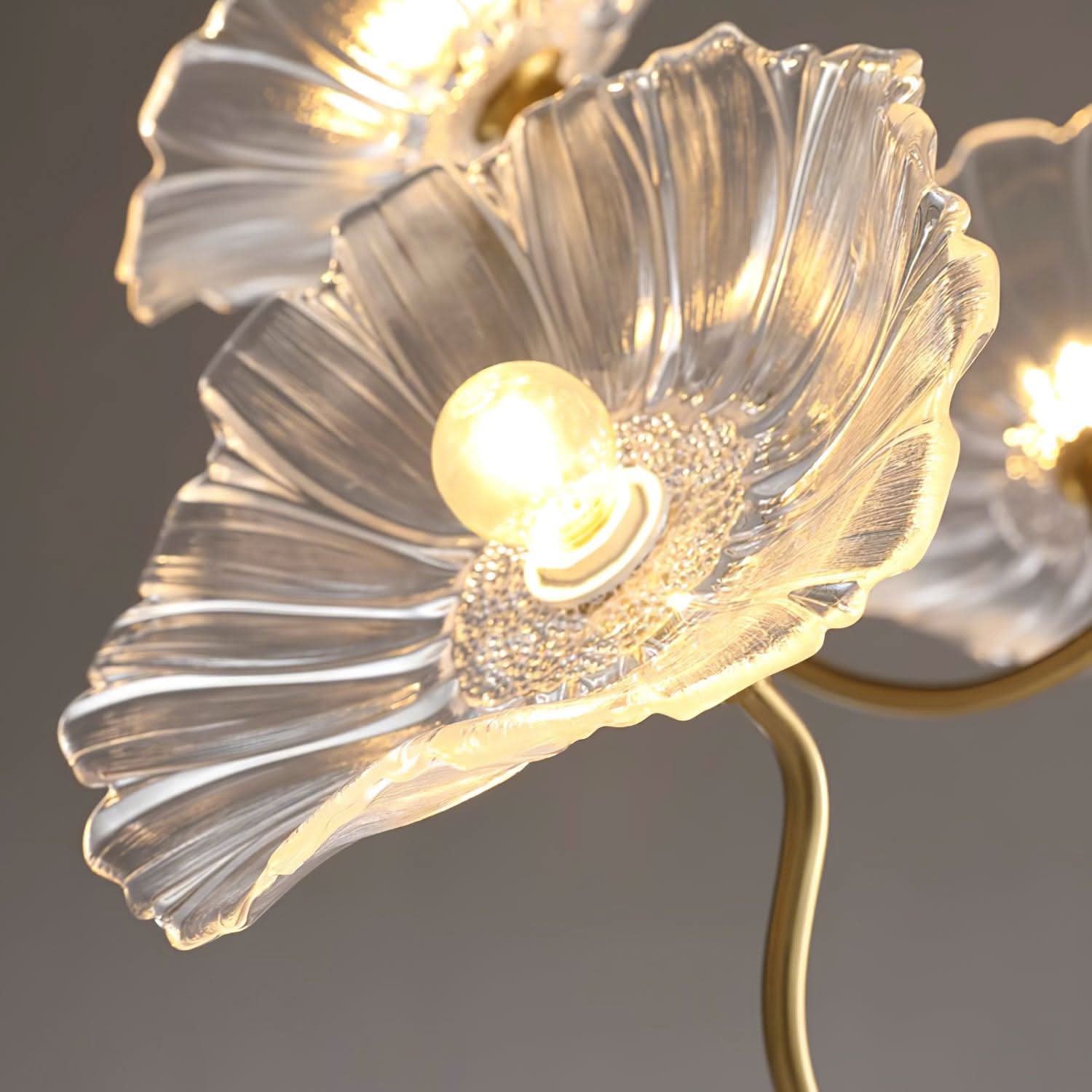 Aurora Glass Flower Chandelier Light Fixture For Elegant Home Decor And Classic Style For Living Rooms
