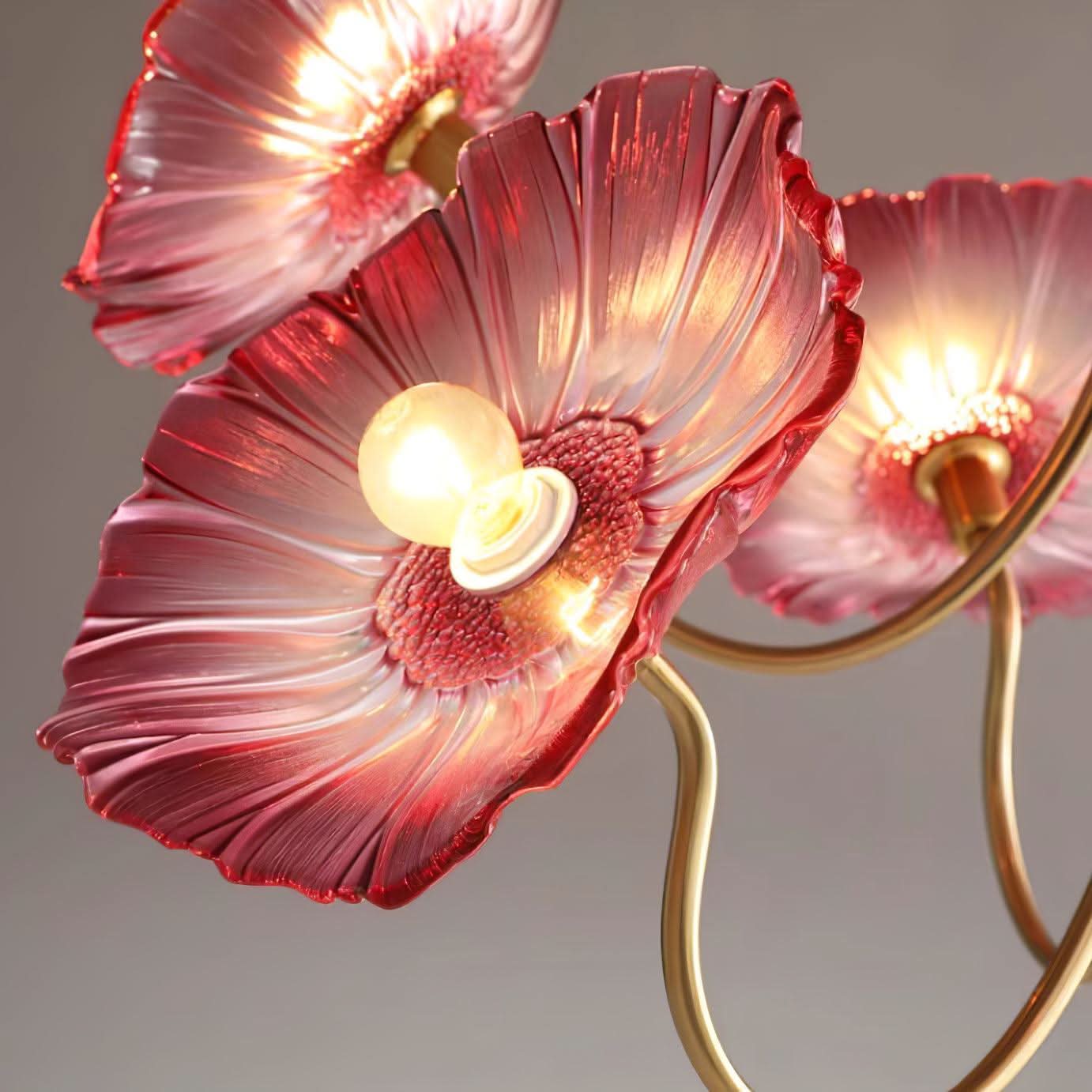 Aurora Glass Flower Chandelier Light Fixture For Elegant Home Decor And Classic Style For Living Rooms