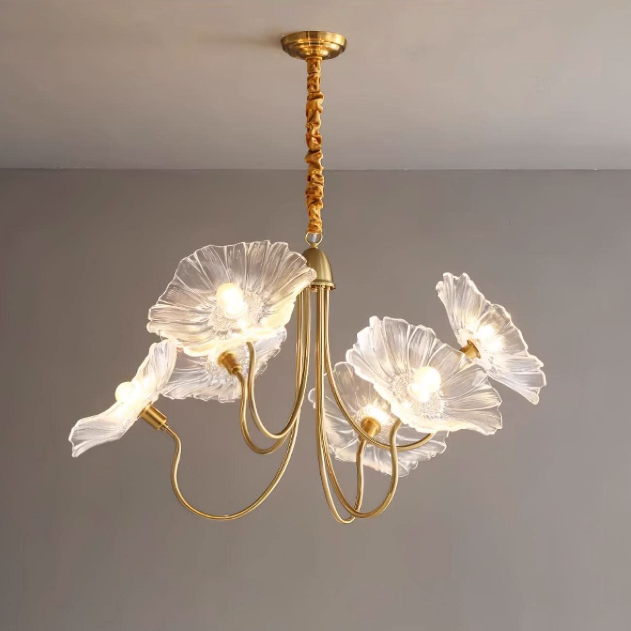 Aurora Glass Flower Chandelier Light Fixture For Elegant Home Decor And Classic Style For Living Rooms